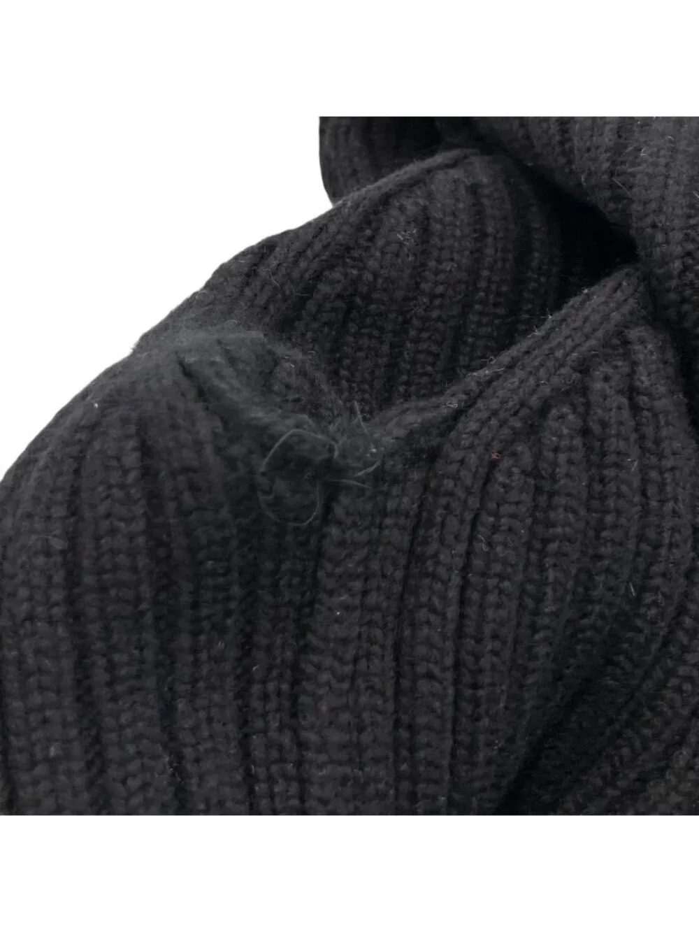 Chanel Cashmere 100% CC Logo Wide Rib Knit Zip Jacket 34 Black